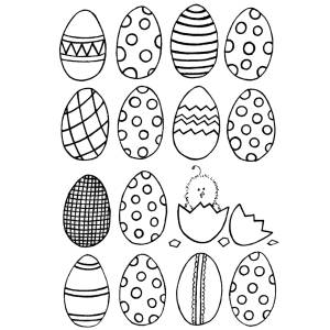 Disegno di Uova Di Pasqua Dipinte da colorare