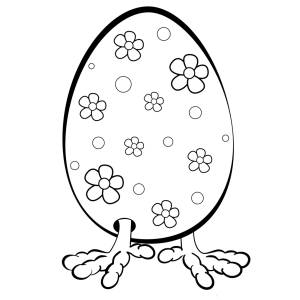 Disegno di Uovo con le Zampe da colorare