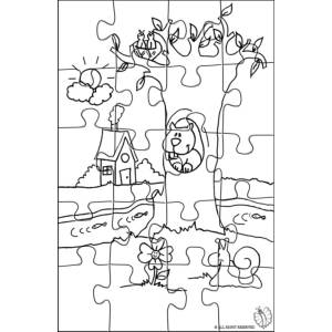 Disegno di Puzzle di Paesaggio Naturale da colorare
