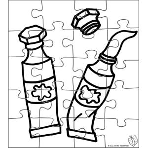 Disegno di Puzzle di Tempere da colorare