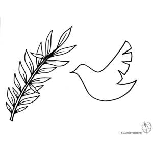 Disegno di Colomba e Palma da colorare