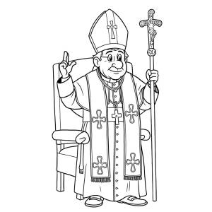 Disegno di Papa Prevost Leone XIV da colorare