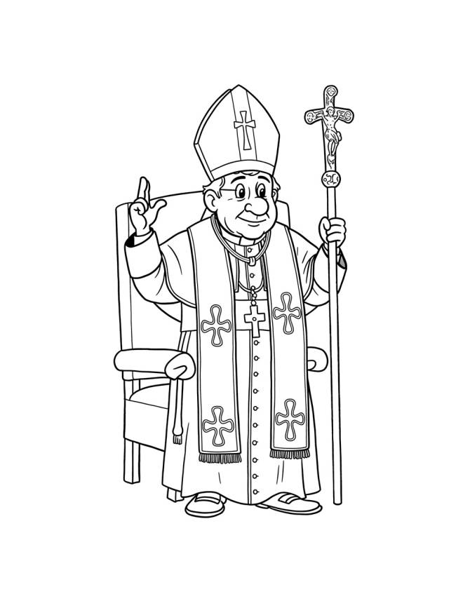 disegno di Papa Prevost Leone XIV da colorare
