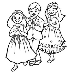 Disegno di Prima Comunione da colorare