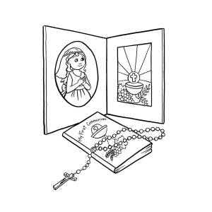 Disegno di Ricordo della Prima Comunione da colorare