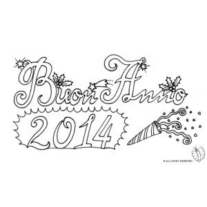 Disegno di Buon Anno 2014 da colorare