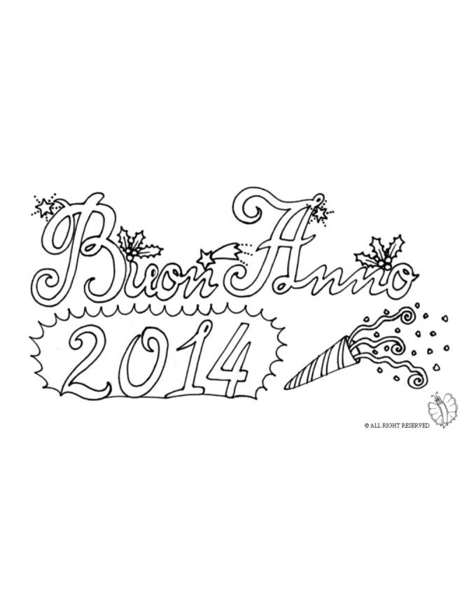 disegno di Buon Anno 2014 da colorare