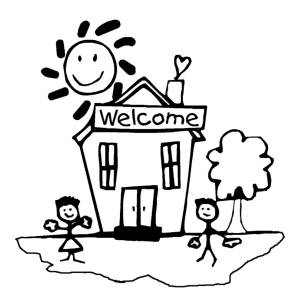 Disegno di Benvenuti a Scuola da colorare