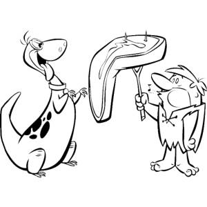 Disegno di Barney e Dino da colorare