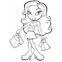 Disegno di Bratz in Shopping da colorare