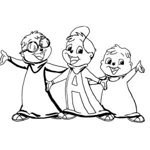 Disegno di Alvin Simon e Theodore da colorare