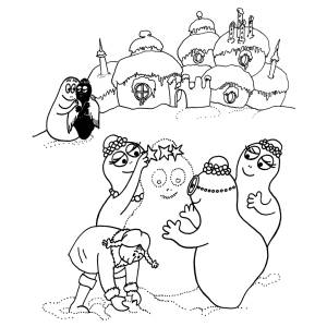 Disegno di Barbapapà con la Neve da colorare