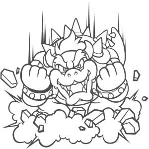 Disegno di Bowser Super Mario da colorare