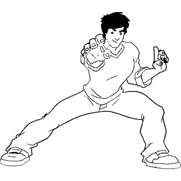 Disegno di Jackie Chan in Azione da colorare