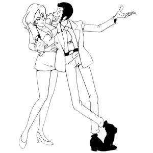Disegno di Lupin e Margot da colorare