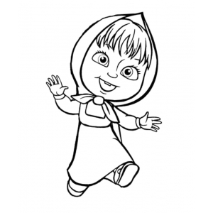 Disegno di Masha che Gioca da colorare