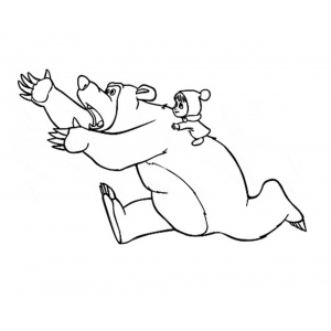 Disegno di Masha e Orso da colorare