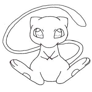 Disegno di Mew da colorare