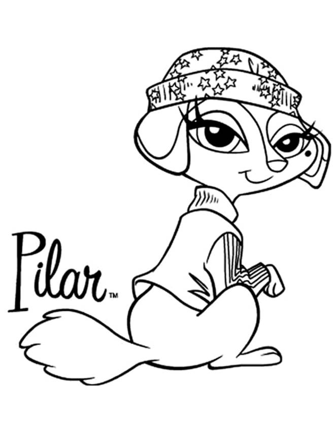 disegno di Pilar Bratz Petz da colorare