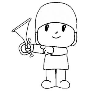 Disegno di Pokoyo con la Tromba da colorare