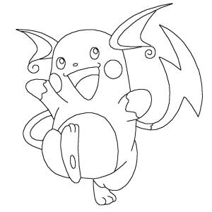 Disegno di Raichu Pokemon da colorare
