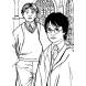 Disegno di Rupert Grint ed Harry Potter da colorare