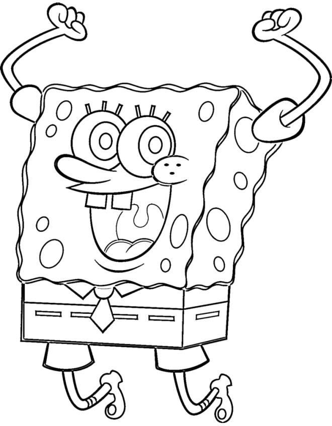 disegno di Spongebob Hurra! da colorare