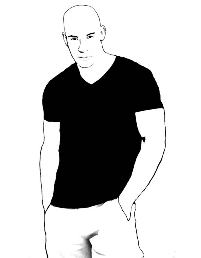 disegno di Vin Diesel da colorare