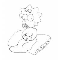 Disegno di Maggie Simpson da colorare