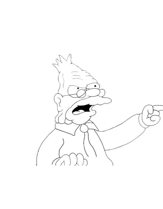 disegno di Nonno Simpson da colorare