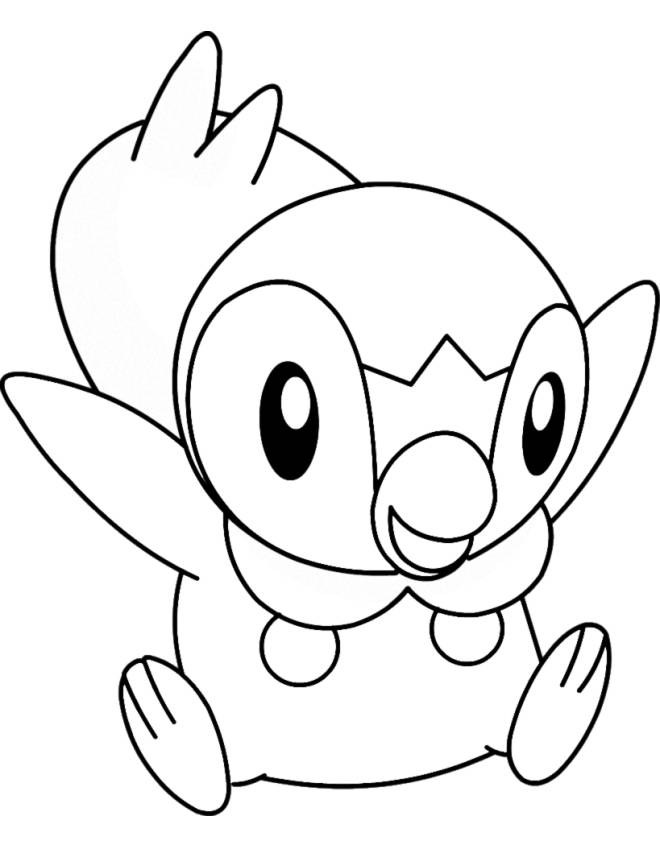 disegno di Pokemon Piplup da colorare