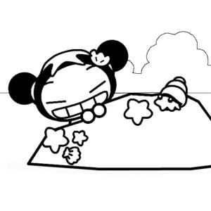 Disegno di Pucca al Mare da colorare