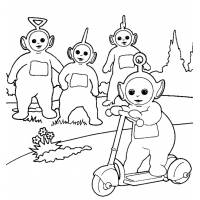 Disegno di Teletubbies al Parco da colorare