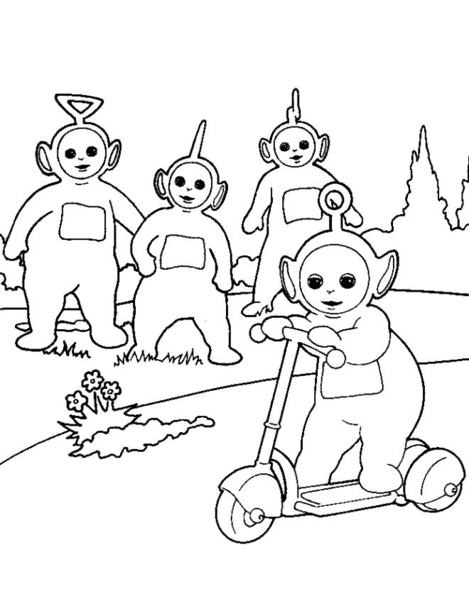 disegno di Teletubbies al Parco da colorare