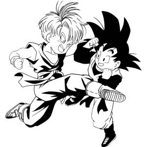 Disegno di Trunks e Goku da colorare