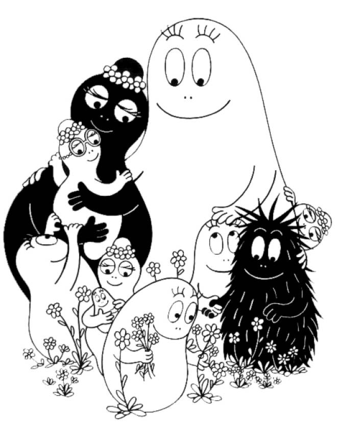 disegno di La Famiglia Barbapapà da colorare