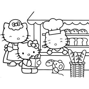 Disegno di Hello Kitty Family da colorare