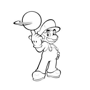 Disegno di Mario Bros con la Palla da colorare