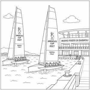 Disegno di America' s Cup 2027 da colorare