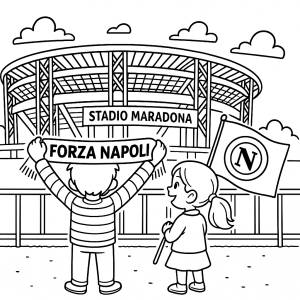 disegno di Tifosi allo Stadio Maradona Napoli da colorare