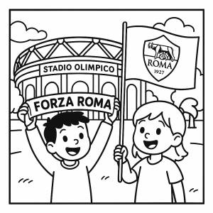 disegno di Tifosi allo Stadio Olimpico Roma da colorare