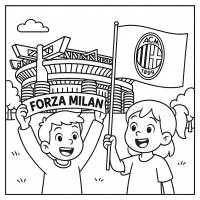 disegno di Tifosi allo Stadio San Siro Meazza Milan da colorare