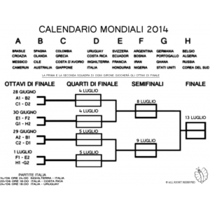 Disegno di Calendario Mondiali 2014 da colorare