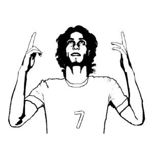 Disegno di Edinson Cavani da colorare