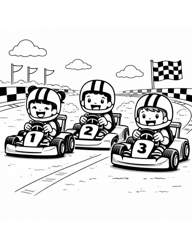 disegno di Corsa di Auto da colorare