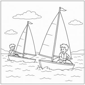 Disegno di Gara di Barche a Vela  da colorare