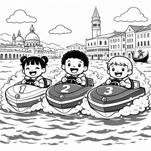 disegno di Gara in Motoscafo da colorare