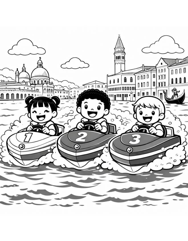 disegno di Gara in Motoscafo da colorare