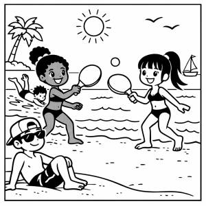 disegno di Giochi al Mare da colorare