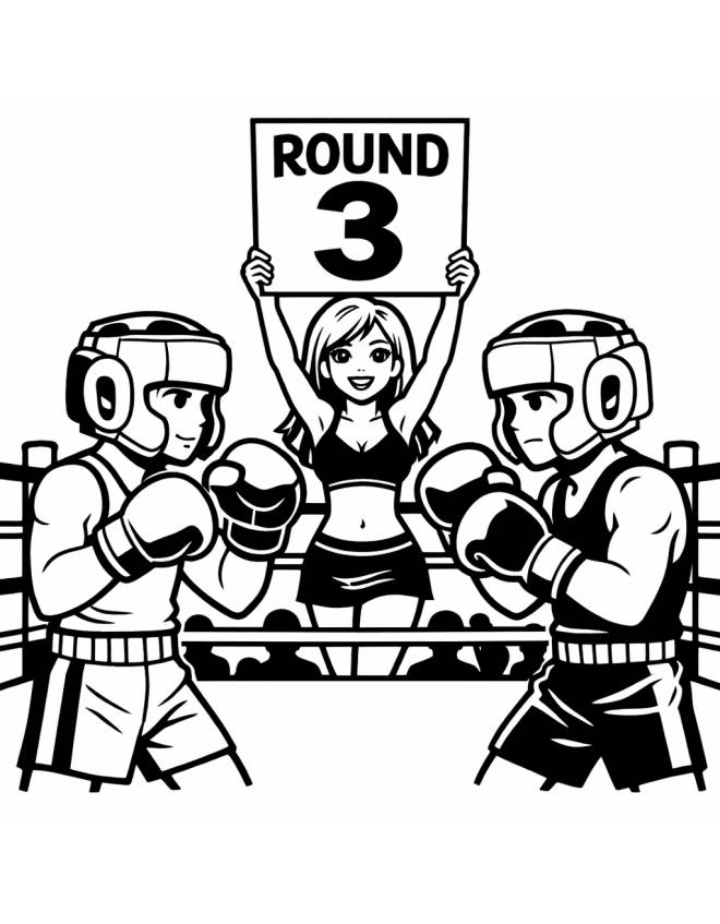 disegno di Incontro di Boxe da colorare